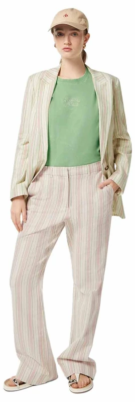 Scotch & Soda Women's Violet Cotton Blend Pant Casual, Lurex Linen Stripe, 27W x 30L