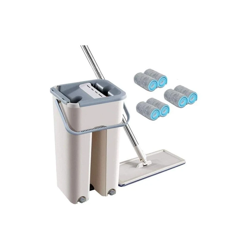 WADRBSW Automatic Spin Mop Free Hand Washing Ultrafine Fiber Cleaning Mop 360° Rotation Microfiber Flat Squeeze Mop Bucket To pursue happiness