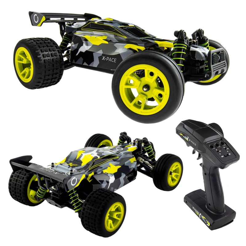 Overmax X-Pace Remote Control Car RC with 2 Batteries High Speed up to 45km/h Range up to 100 meters 4x4 traction 30 minutes without charging Spring suspension Solid construction USB charging cabel