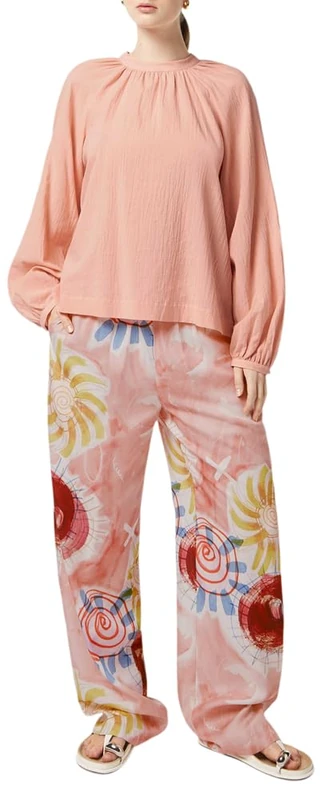 Scotch & Soda Womens Bow Detail Top, Peach Pink, 10 UK