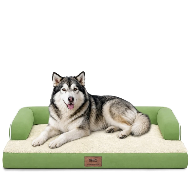 Large Dog Bed Orthopedic Washable Memory Foam Dog Bed XXL for Large Dogs, Pet Bed, Waterproof Couch Sofa with Removable Cover, Grass Green