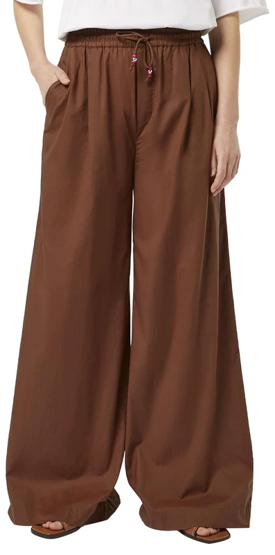 Scotch & Soda Women's Cotton Voile high-Rise Wide-Leg Pull on Pants Casual, Cold Brew, XS / 32L