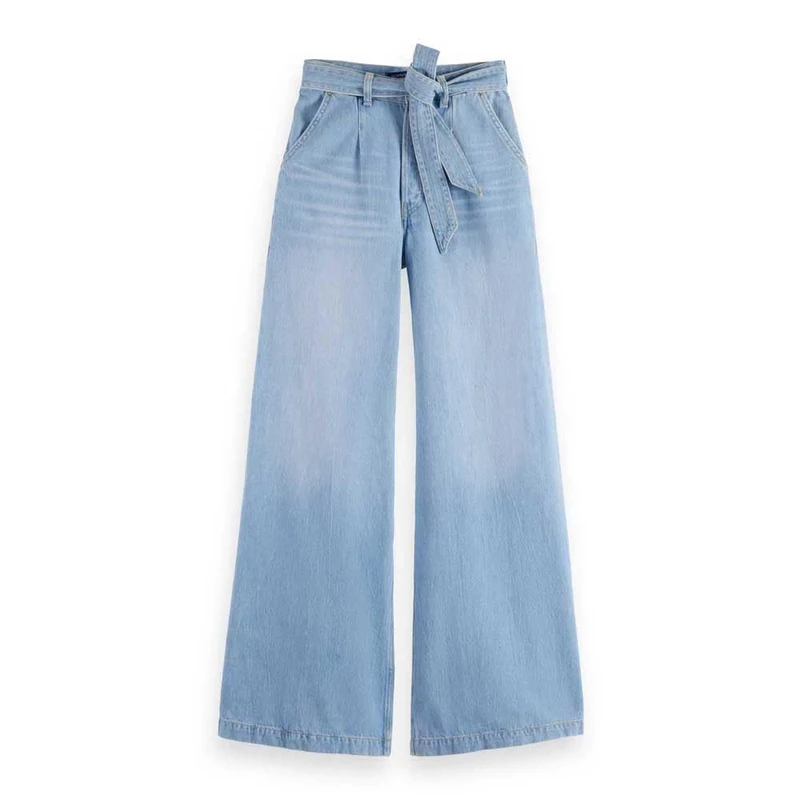 Scotch & Soda Women's The Wave Wide Leg Luna Blue Light Jeans, Luna Blue Light, 29W x 32L