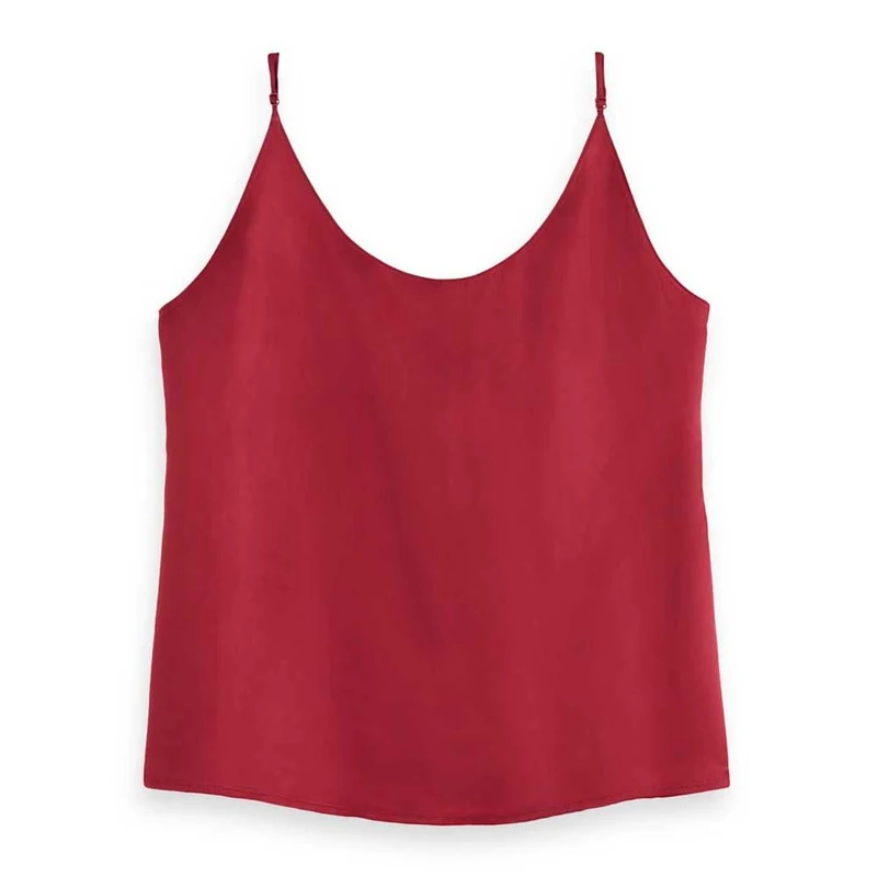 Scotch & Soda Womens Jersey Woven Tank Top, Roadside Red, 12 UK - Image 1
