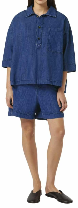 Scotch & Soda Women's Sporty Utility Short in Lightweight Denim Washed Indigo, L