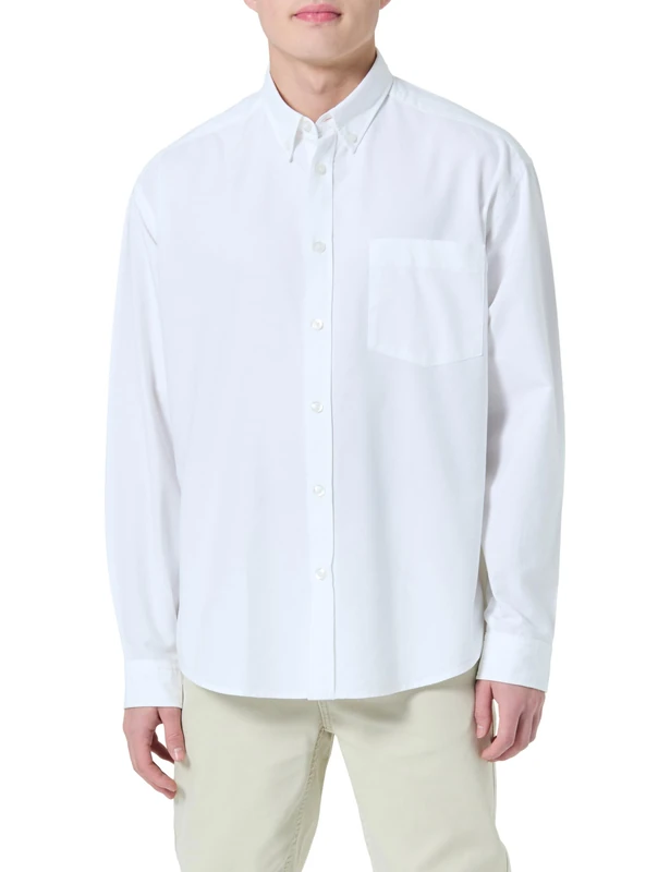 HUGO Men's Ebill 10268598 01 Shirt, White100, M