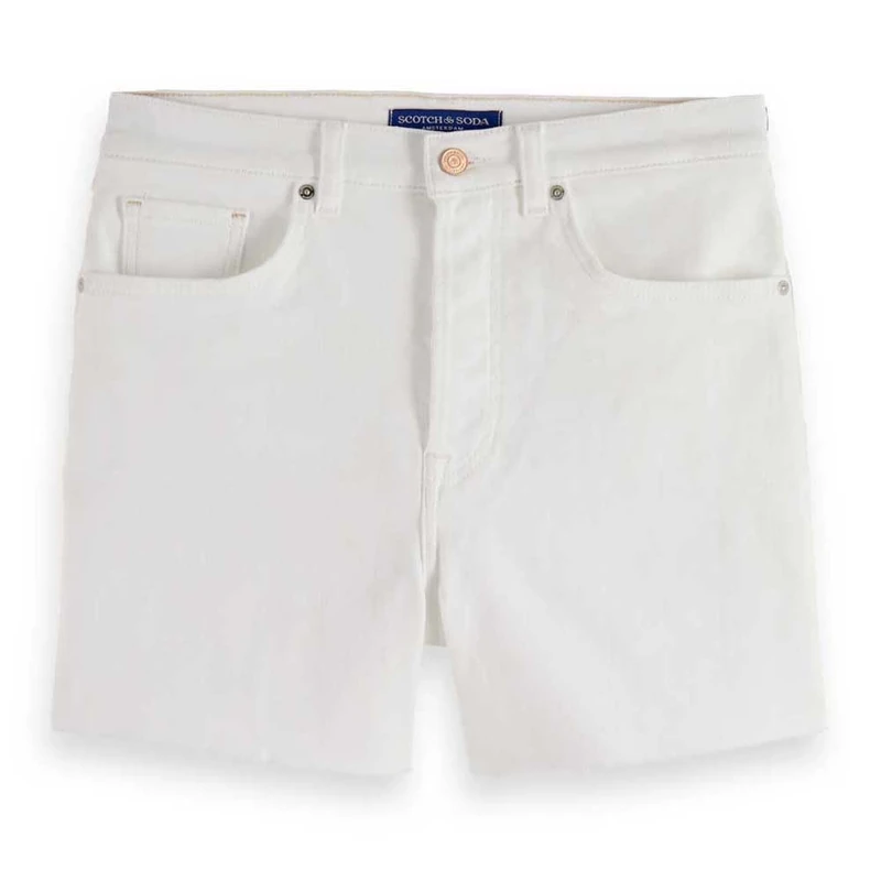 Scotch & Soda Women's The Ray Denim Shorts, White, 30IN