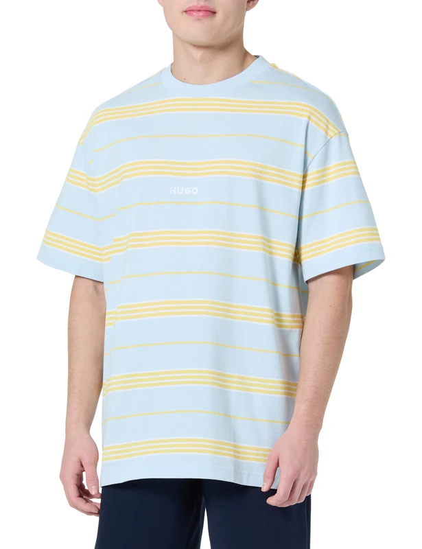 HUGO Men's Nostrilio 10270262 01 T_Shirt, Open Blue487,