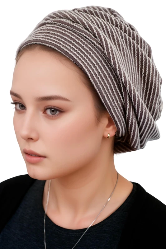 Jewish Head Covering for Women Tichel Slouchy Beanie Beret Snood Headcovering, Grey, One Size