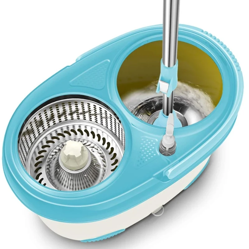 WADRBSW Mop Bucket Rotation Drag Handle Pressure Double Drive Tow Household Mop Automatic Mopping Stainless Steel Mop To pursue happiness
