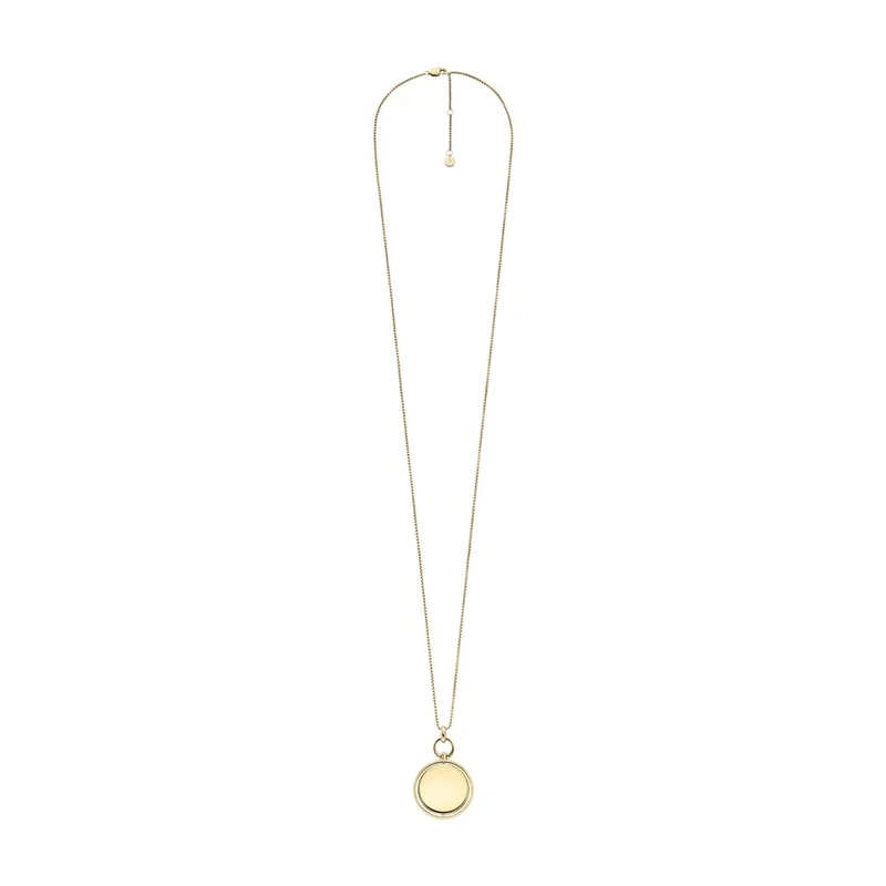 FOSSIL Women's gold tone Stainless Steel with lobster clasp closure Round pendant necklace