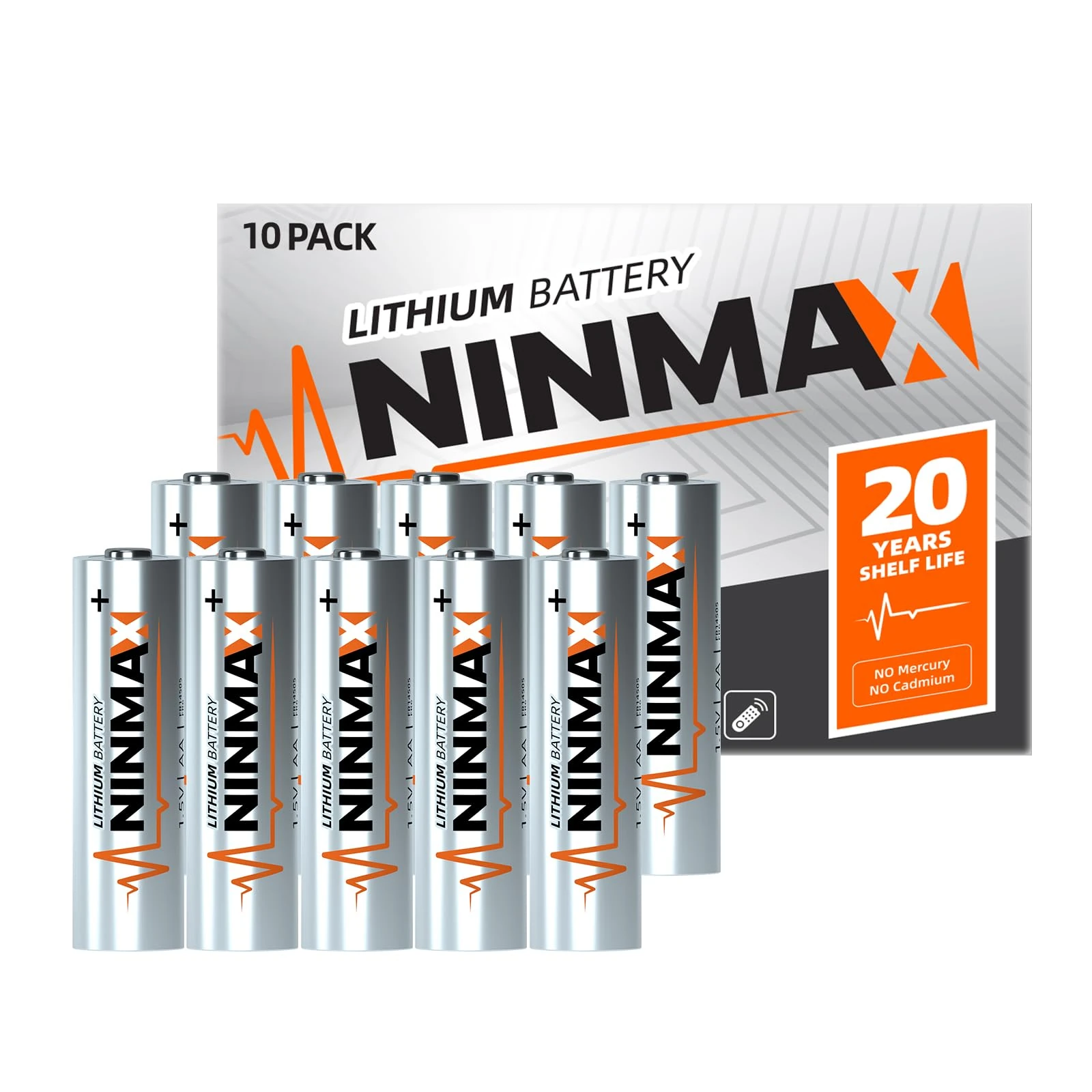 NINMAX® Lithium AA Battery, 10 Pack, 3500mAh 1.5V Longest Lasting Double A BatteryDisposable