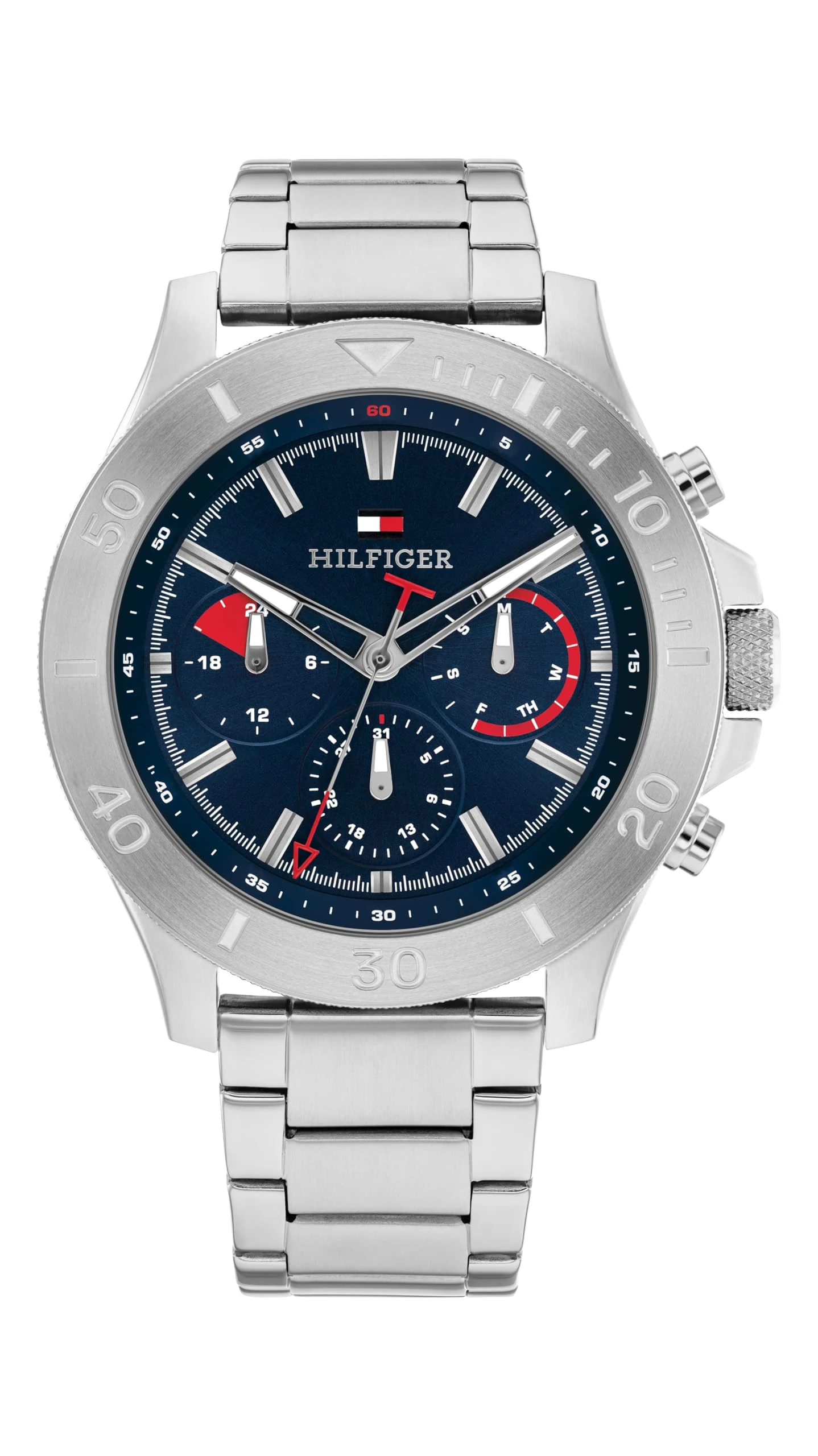 Tommy Hilfiger Analogue Multifunction Quartz Watch for Men with Silver Stainless Steel Bracelet - 1792113