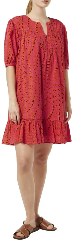 Scotch & Soda Womens Printed Maxi Casual Dress, House of Mirrors Pink, 8 UK