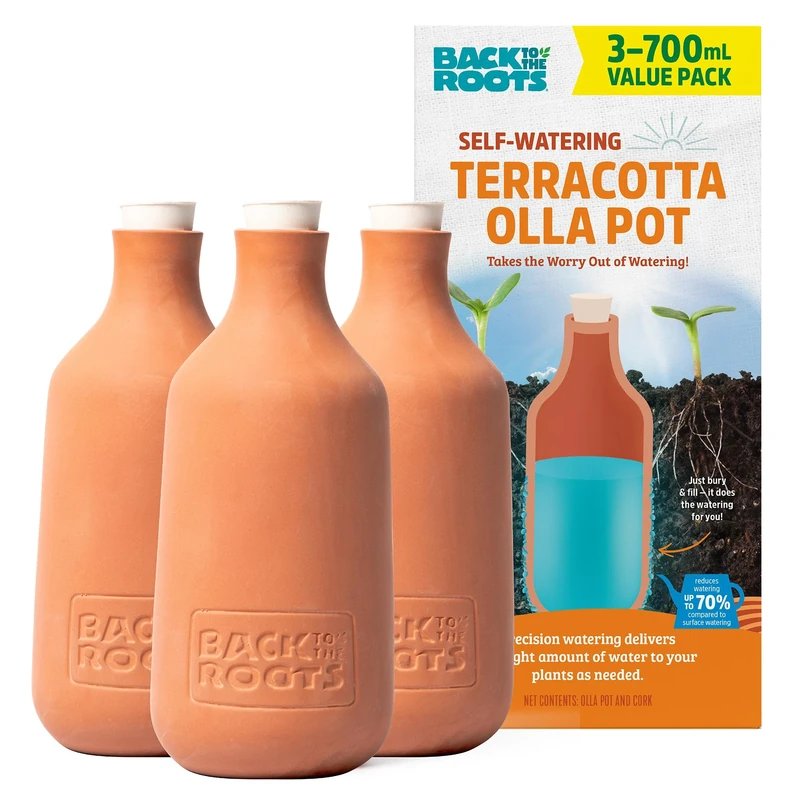 Back to the Roots 44018 Home and Garden Tools, Self-Watering Olla Pot, L