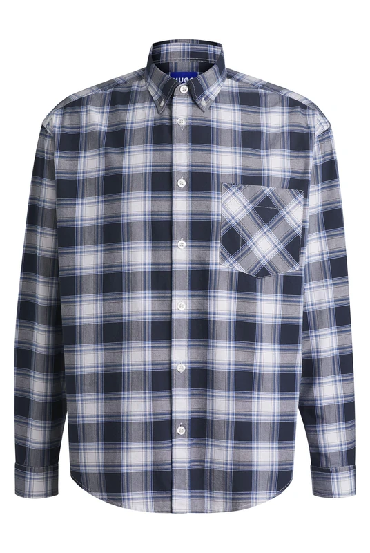 HUGO Men's Ebill 10270772 01 Shirt, Dark Blue405, XL
