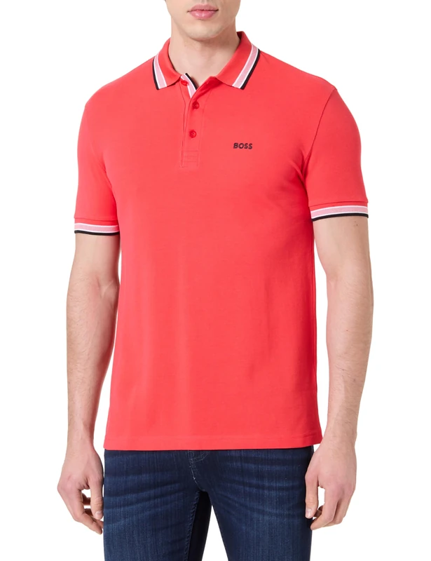 BOSS Men's Paddy 10241663 01 Polo, Open Red641, 4XL