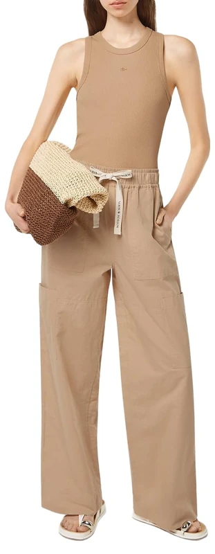 Scotch & Soda Women's Noa high-Rise Wide-Leg Pull on Cargo Pant Casual, Blue and White Pin Stripe, XL / 32L