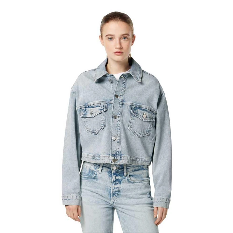 Scotch & Soda Women's Cropped Denim Trucker Jacket Blue Story Denim jacket, Story Blue 435,