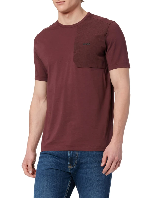 BOSS Men's Tee PKT Glamping 10268628 01 T_Shirt, Medium Red614,