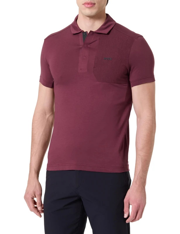 BOSS Men's Paddy Glamping 10268628 01 Polo, Medium Red614,