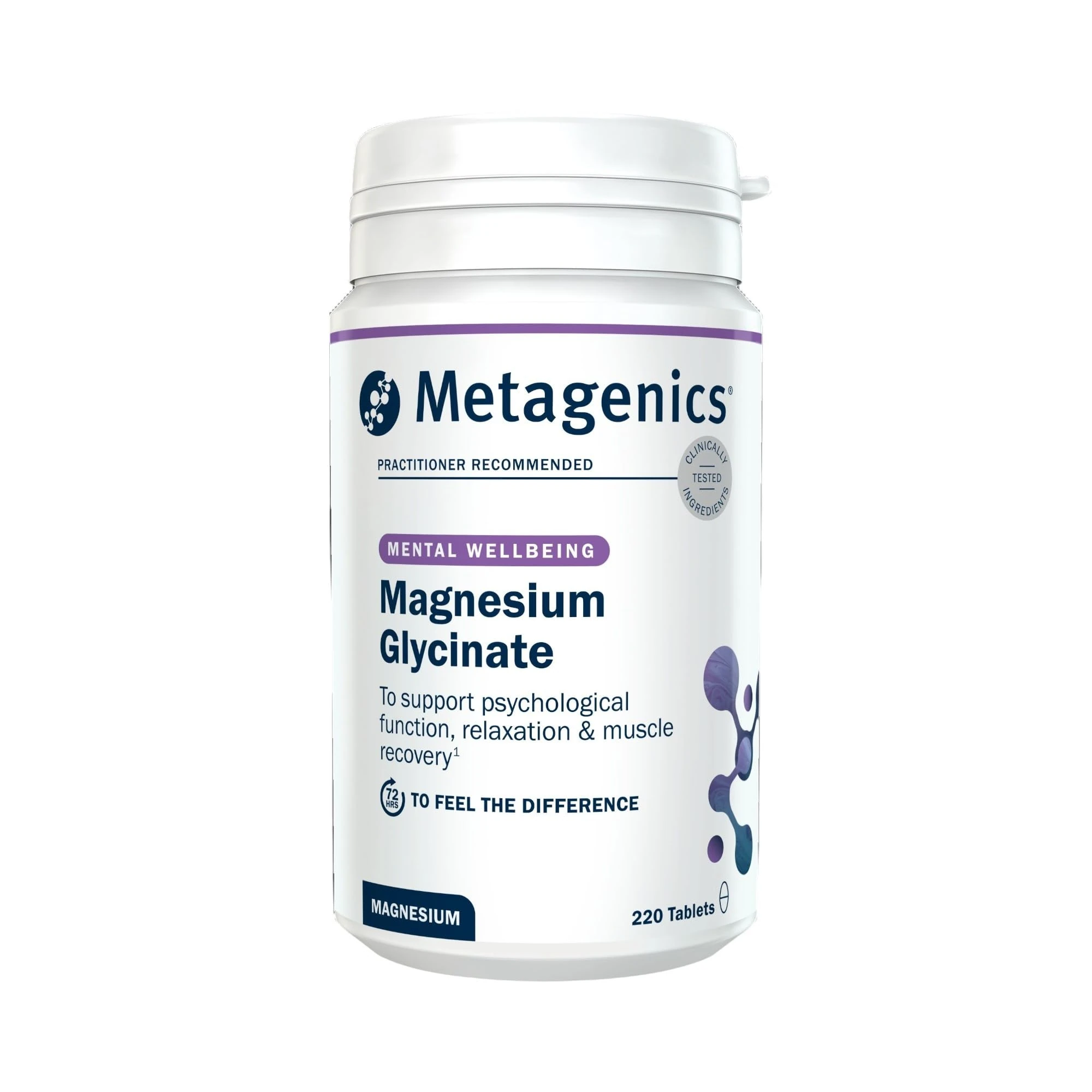 Metagenics Magnesium Glycinate 100mg – High Strength Supplement - Supports Energy Metabolism & Nervous System Function – 220 Tablets