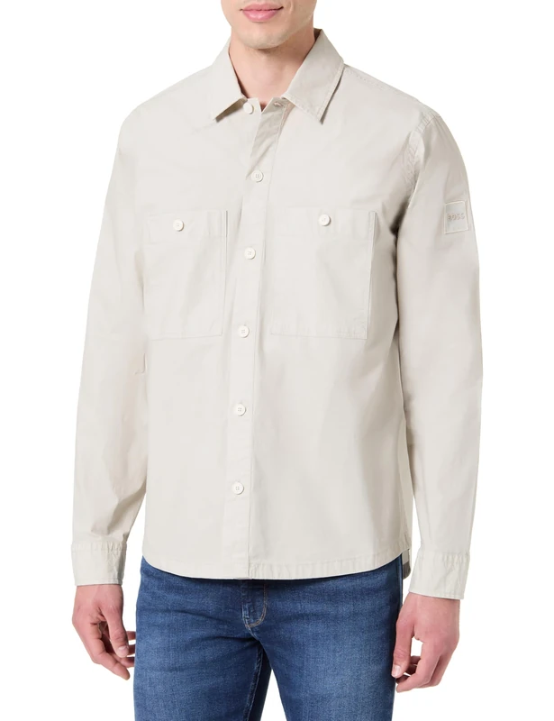 BOSS Men's Locky_2_M 10267882 01 Shirt, Open Blue466,