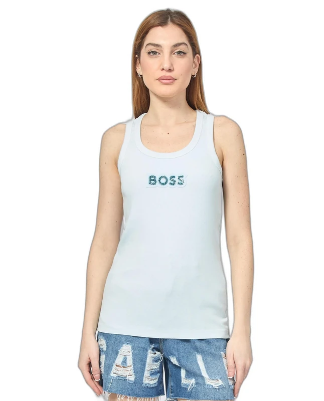 BOSS Women's C_Ematite2_stonebadg 10270749 Jersey_Top, Open Pink690, M - Image 1