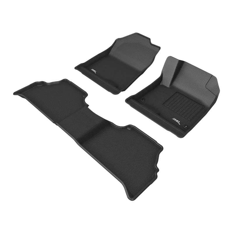 3D MAXpider All-Weather Floor Mats for HYUNDAI Kona 2019-2024+ Custom Fit Car Floor Liners, Kagu Series (1st & 2nd Row), Black