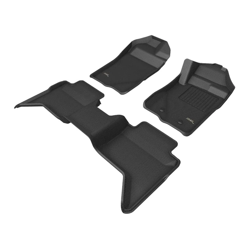 3D MAXpider All-Weather Floor Mats for VOLKSWAGEN Amarok 2022-2024+ Custom Fit Car Floor Liners, Kagu Series (1st & 2nd Row), Black