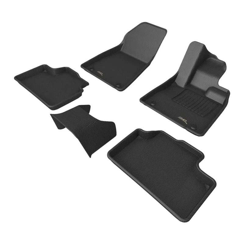 3D MAXpider All-Weather Floor Mats for VOLVO XC40 Recharge 2022-2024+ Custom Fit Car Floor Liners, Kagu Series (1st & 2nd Row), Black