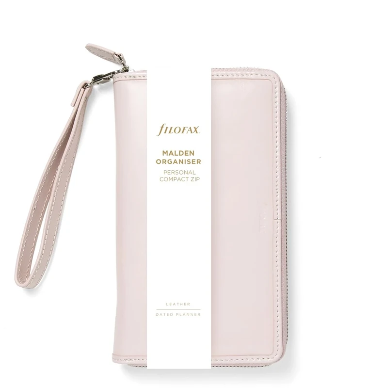 Filofax Personal Compact Zip w/wristlet Malden Organiser - Pink