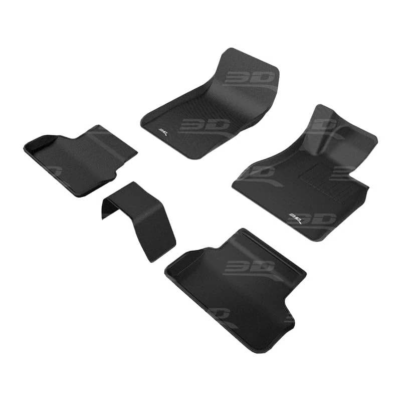 3D MAXpider All-Weather Floor Mats for BMW 5 Series (G30) 2017-2023 Custom Fit Car Floor Liners, Kagu Series (1st & 2nd Row), Black