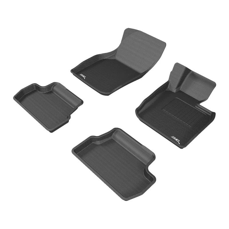 3D MAXpider All-Weather Floor Mats for MINI Cooper/Hardtop / 3 Door (F56) 2014-2023 Custom Fit Car Floor Liners, Kagu Series (1st & 2nd Row), Black