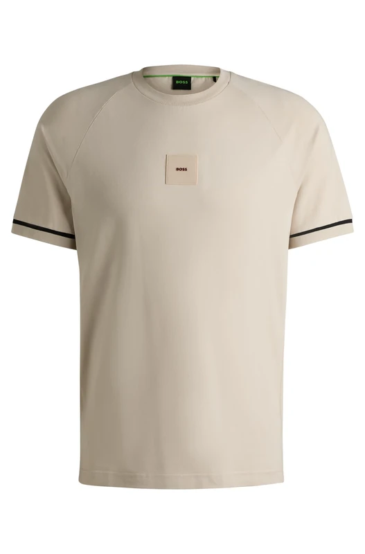 BOSS Men's Tee Rib AC 10270236 01 T_Shirt, Open Beige284,