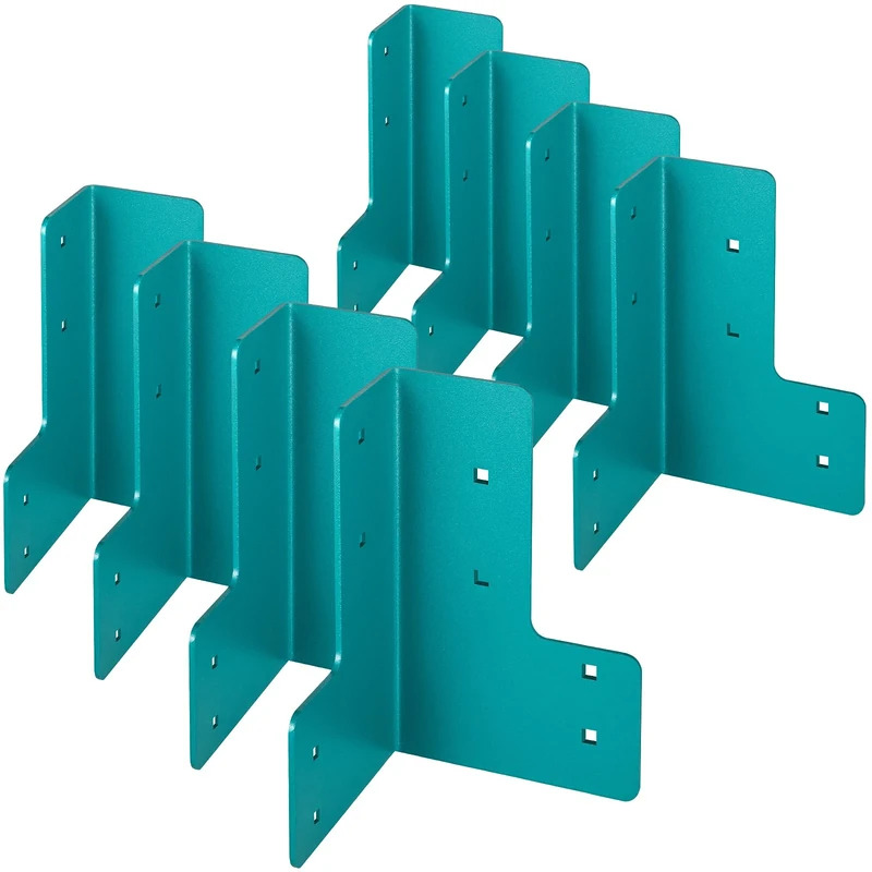 VEVOR Workbench Corner Brackets, 5mm Thick Steel Shop Table Bracket Kit, 8 PCs Workbench Bracket Kit, Right Angle Shop Table Corner Brackets with Hardware Kit, Joint Fastener for Desk Edge, Family DIY