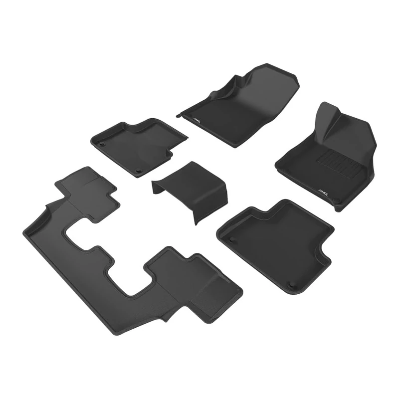 3D MAXpider All-Weather Floor Mats for AUDI Q7 (4M) 2016-2024+ Custom Fit Car Floor Liners, Kagu Series (1st & 2nd Row)