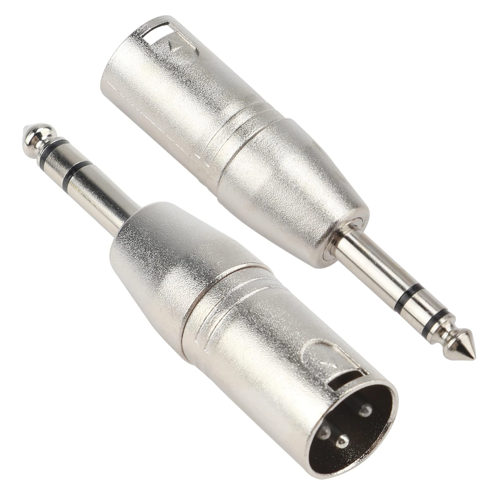 XLR 6.35mm Jack Adapter, 2 Pack 1/4" TRS Male to XLR Female Stereo Balanced Audio Metal Connector 3 Pin TRS Plug Gender Changer for Mixers Amplifiers Studio Monitors Microphone Converter