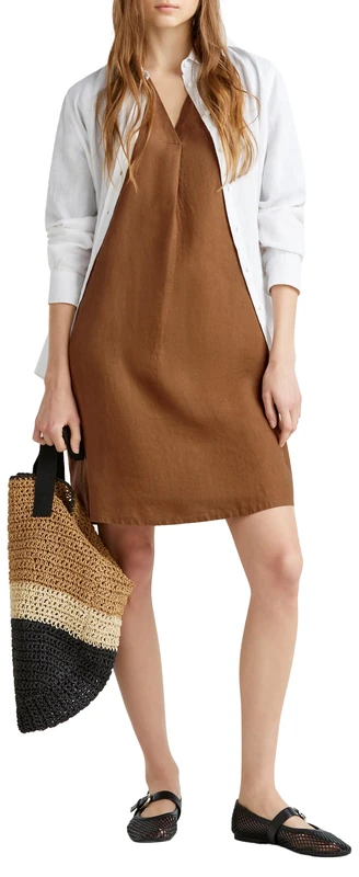 United Colors of Benetton Women's Dress, Brown, M - Image 1