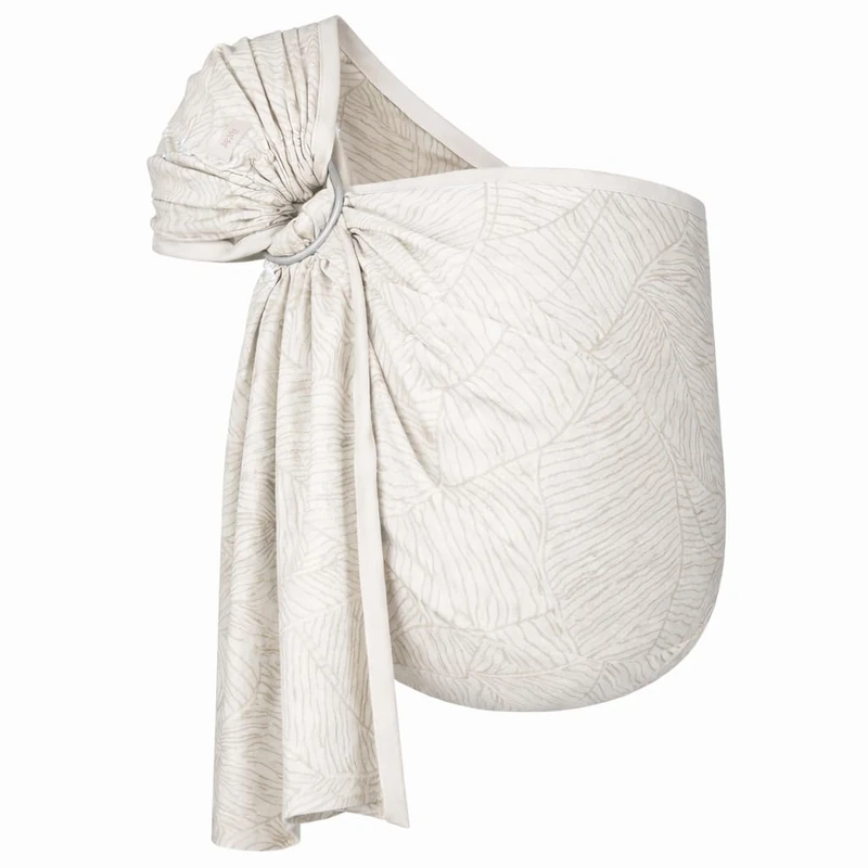 Hoppediz Ring Sling Baby Sling from Birth Organic Cotton Linen Blend Design Grenada Natural - Image 1