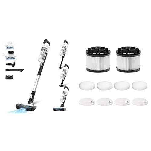 LEVOIT Cordless Vacuum Cleaner with Anti Hair Wrap, 10Pcs Replacement Filters for LVAC-200 Cordless Vacuum Cleaner