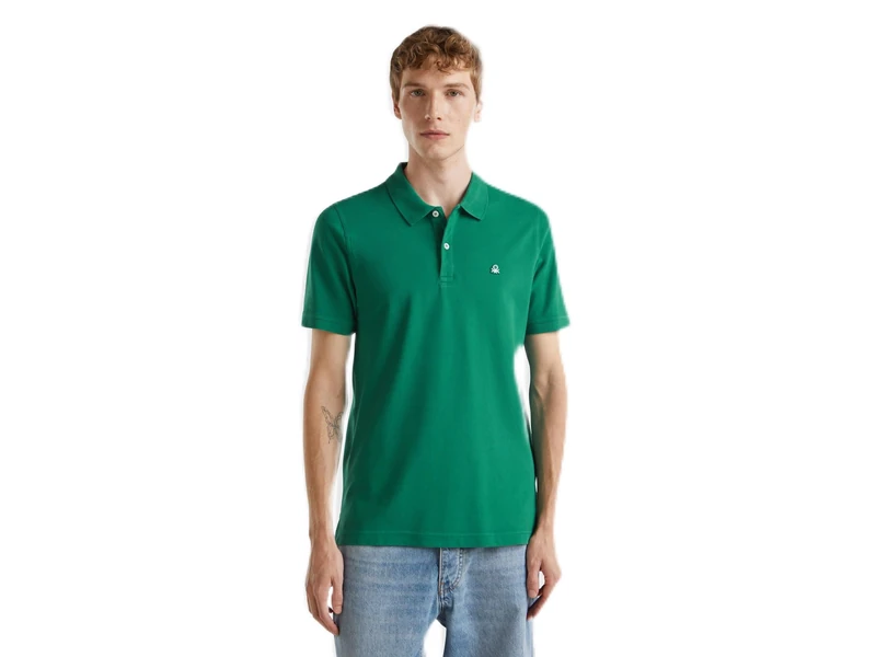 United Colors of Benetton Men's Polo Shirt, Green, XXL