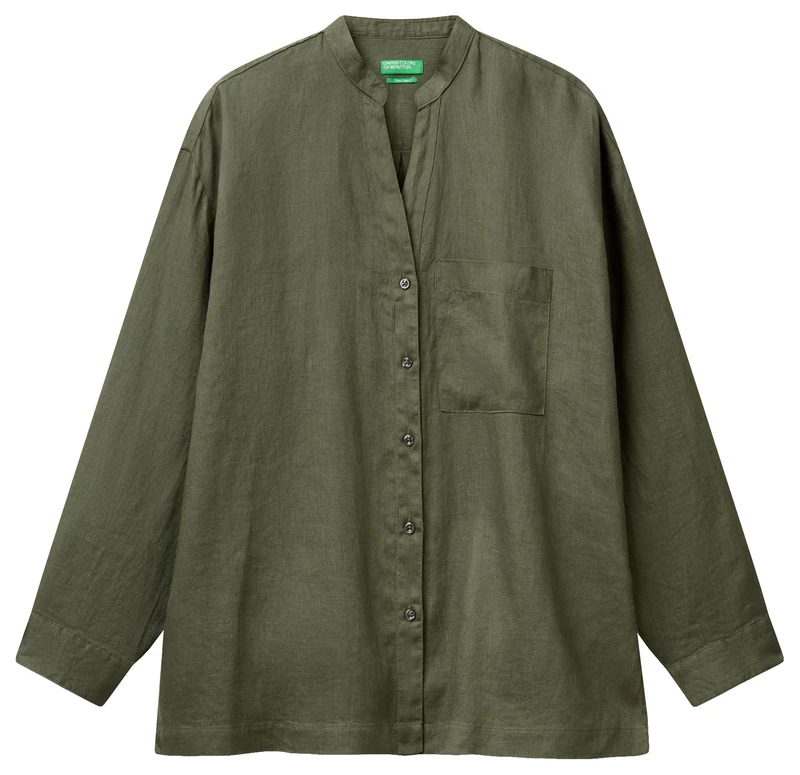 United Colors of Benetton Women's Camicia 5bmldq0ba Shirt, Green, L