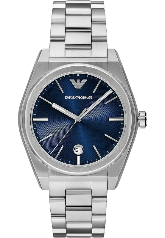 Emporio Armani Watch for Men, Quartz Three Hand Movement and 41mm Case Size with Stainless Steel Strap