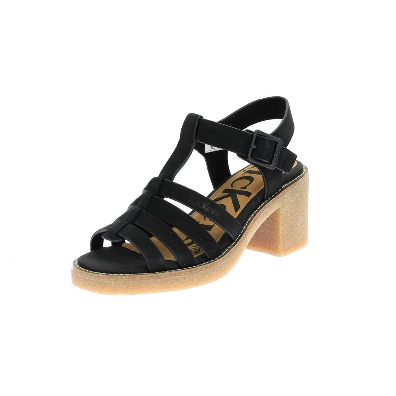 Kickers Women's Kick Volyne Heeled Sandal, Black, 7.5 UK