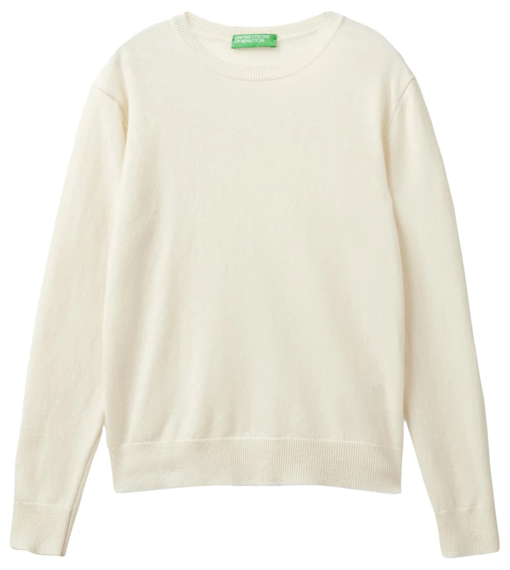 United Colors of Benetton Women's Maglia G/C M/L 1002d1k01 Sweater, White, XXS