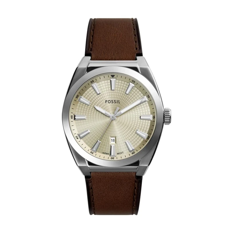 FOSSIL Men's Analog Quartz Watch with Leather Strap FS6071