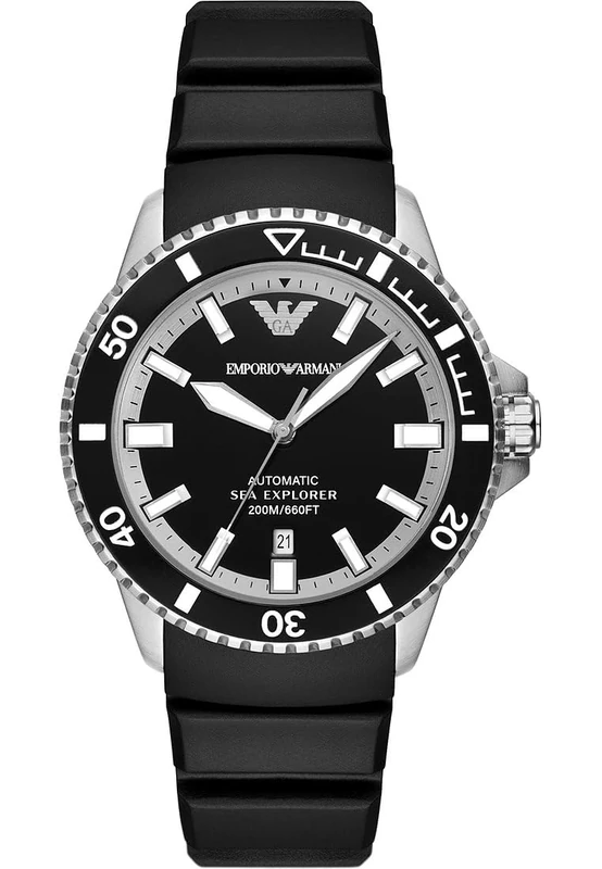 Emporio Armani Men's Analog Automatic Watch with Silicone Strap AR60078