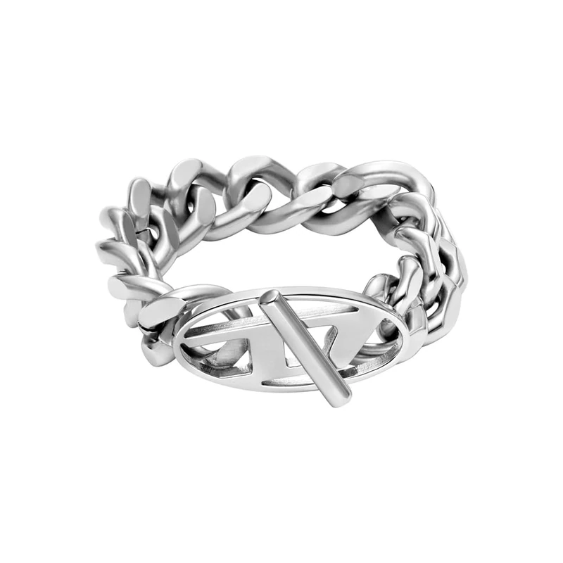 Diesel Men's Band Silver Stainless Steel Ring, DX15330406.5