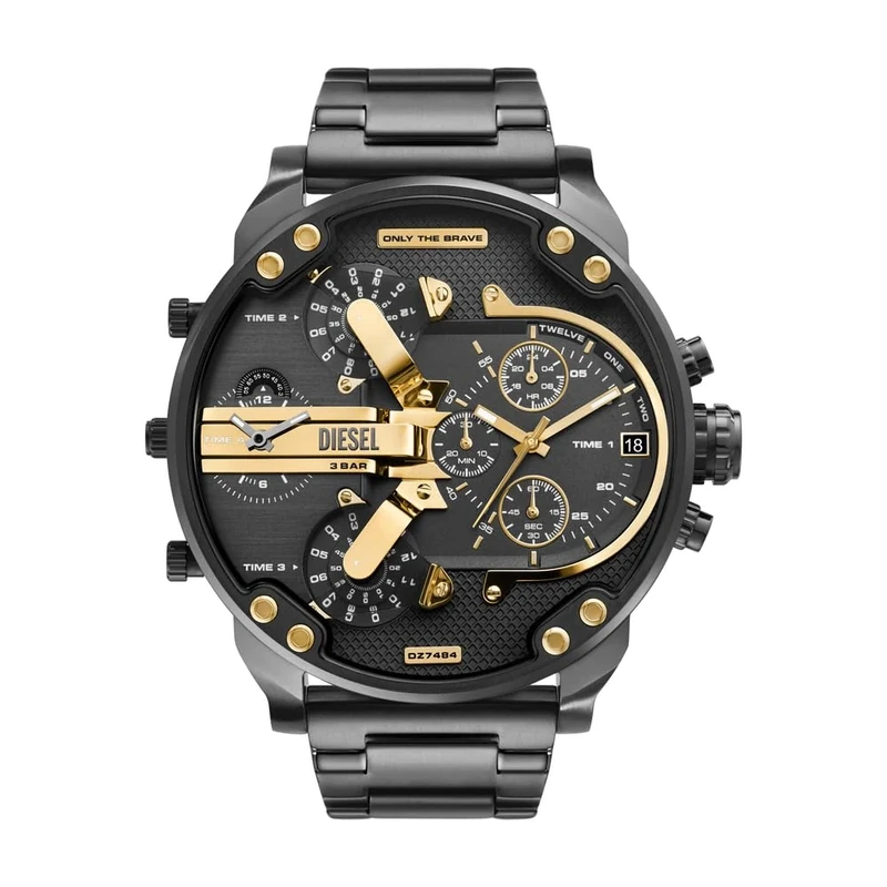 Diesel Mr. Daddy Watch for Men, Quartz Multifunctional Movement with Stainless Steel Strap